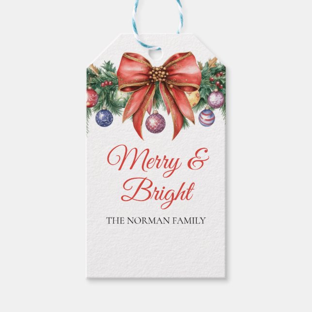Foliage Merry & Bright Holiday Geschenkanhänger (Vorderseite)