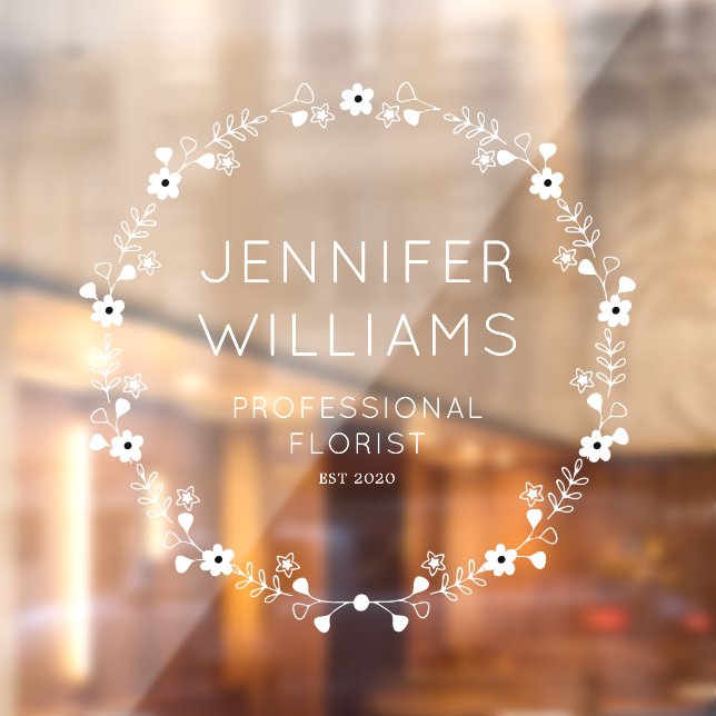 Foliage Minimal undurchsichtiges Geschäft Fensteraufkleber (Blatt 2)