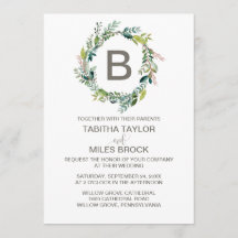 Foliage Monogram Wreath Wedding