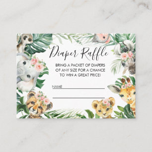 Foliage Safari Babydusche Windelwindeln Visitenkarte