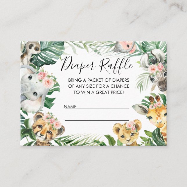 Foliage Safari Babydusche Windelwindeln Visitenkarte