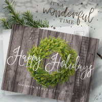 Foliage Wreath auf Holz | Gruß an Feiertage