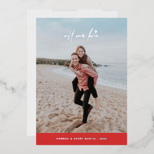Folie-All-Our-Love-Valentinstag-Karte - Rot Folieneinladung