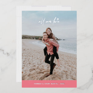 Folie-Aller-Liebe-Valentinstagskarte - Pink Folieneinladung