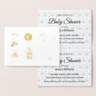 Folie-Baby-Shower-Einladung Elegante Luxus Folienkarte