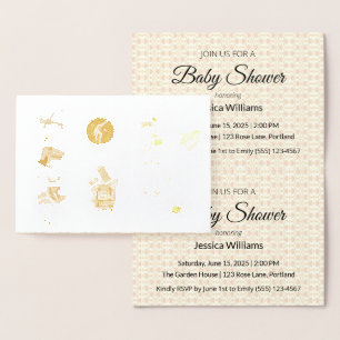 Folie-Baby-Shower-Einladung Luxuriöse Eleganz Folienkarte