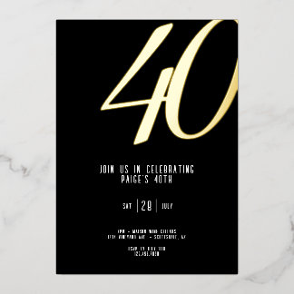 Folie-Einladung 40. Geburtstag anpassbar Folieneinladung
