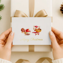 Folie Frohe Weihnachten Süßes Rentier Feiertagskar