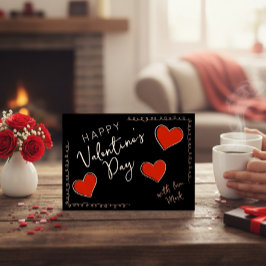 Folie Frohen Valentinstag Individuelle Karte mit H