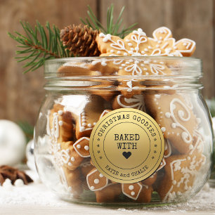 Folie Gold Druck Weihnachtsleckereien Runder Aufkleber