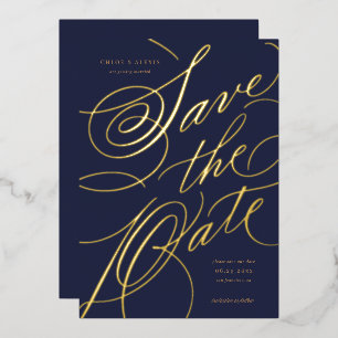 Folie-Handschrift Save-the-Date-Karte Folieneinladung