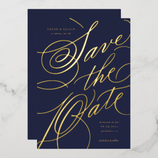 Folie-Handschrift Save-the-Date-Karte Folieneinladung