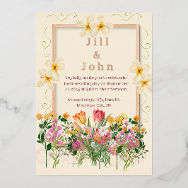 Folie-Hochzeitseinladungskarte Wildblume Floral Folieneinladung