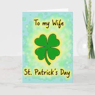 Folie-Kleeblatt-Ehefrau-St.-Patricks-Karte Karte