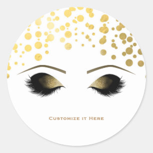 Folie Konfetti Punkte Gold Make-up Wimpern Glamour Runder Aufkleber