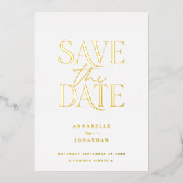 Folie ohne Foto elegant botanisch Save the Date Folieneinladung