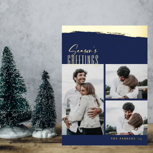 Folie-Pinselstrich-Schrift-Collage-Weihnachtskarte Folieneinladung