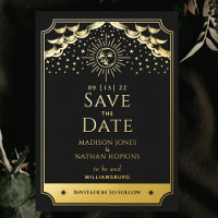 Folie Sonn- und Mond-Tarotkarten-Hochzeit Save the