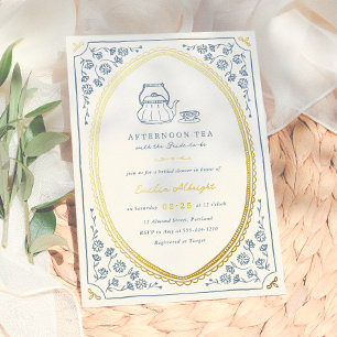 Folie   Whimsical Vintag Tee Party Brautparty Folieneinladung
