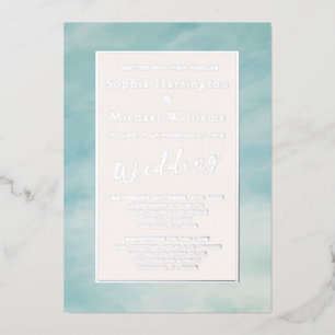 Folie Wolken & Himmel Boho Serene Hochzeitseinladu Folieneinladung