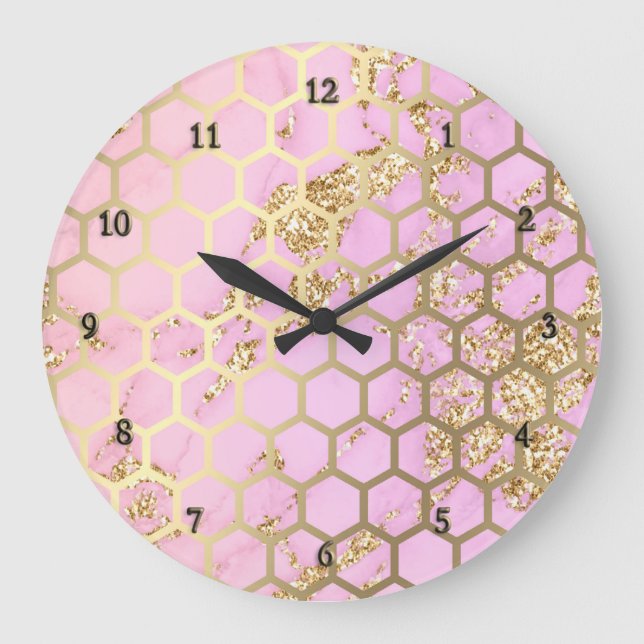 Folien aus Imitat und Wabenkabinken aus Glitzer Große Wanduhr (Vorderseite)