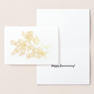 Folien-Karte - Hibiskus-Blüten Folienkarte