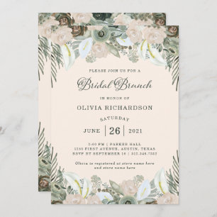 Folien und Bläschen  Blütenrosa Bridal Brunch Einladung