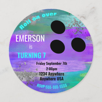 FOLIENBOWLING BALL, Bowling, GLÜCKLICHER Glitzer Einladung