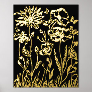 Foliendruck BLUMEN KUNST DESIGN STIL Foliendrucke