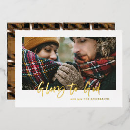 Folienskriptor zum guten Senf-Tartan-Foto Folien Feiertagskarte