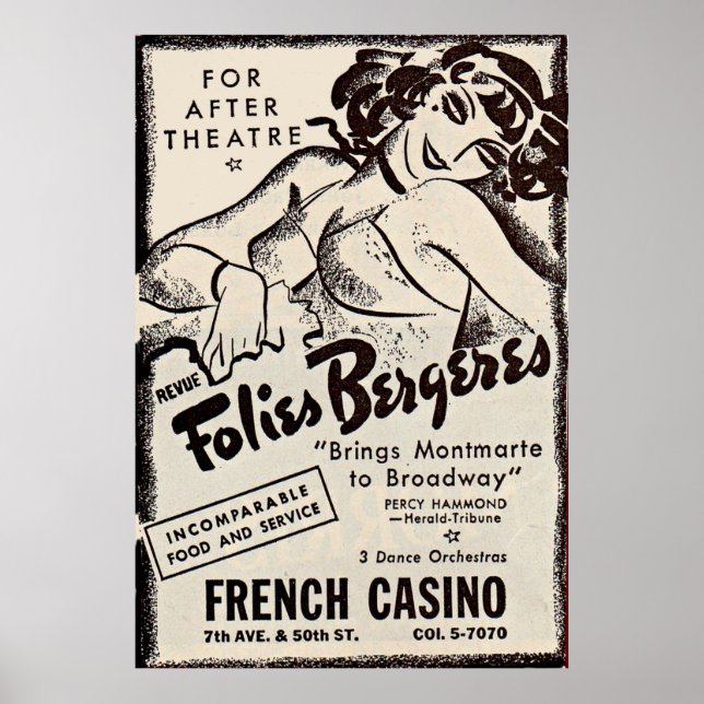 Folies Bergere ad der 30er Jahre Poster (Vorne)