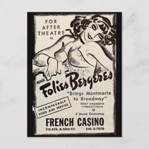 Folies Bergere ad der 30er Jahre Postkarte