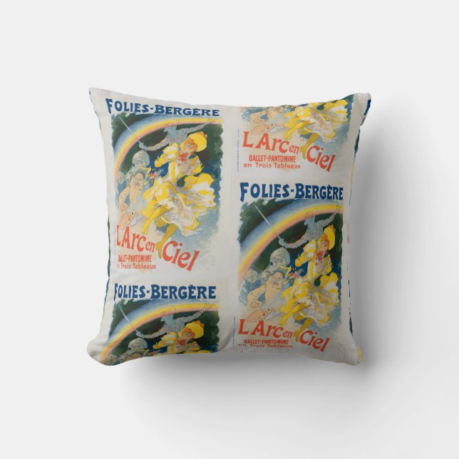 Folies Bergère - L'arc en ciel - Jules Chéret 1893 Kissen (Vorderseite)