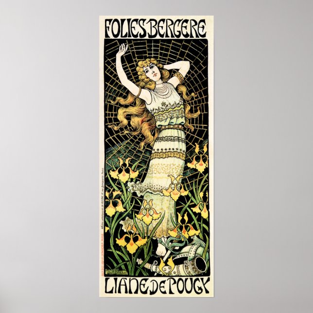 FOLIES BERGERE Liane De Pougy France Cabaret Dance Poster (Vorne)