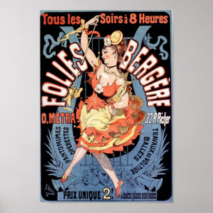 Folies Bergere Vintage französische Werbung Poster