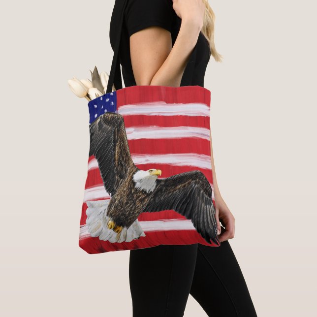 Folk Art bemalt Flag mit Adler (Von Nahem)