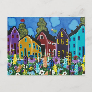 FOLK ART Besy Bee by LORI EVERETT Postkarte