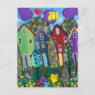 FOLK ART Bird of Paradise BY LORI EVERETT postcard Postkarte