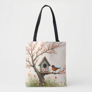 Folk Art Bird und Birdhouse