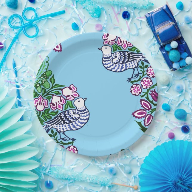 Folk Art Birds Blume Acorns Pappteller (Party)
