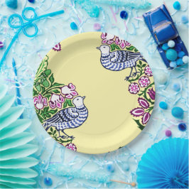 Folk Art Birds Blume Acorns Pappteller