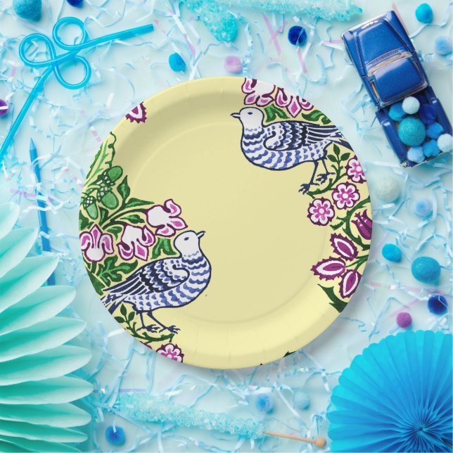 Folk Art Birds Blume Acorns Pappteller (Party)