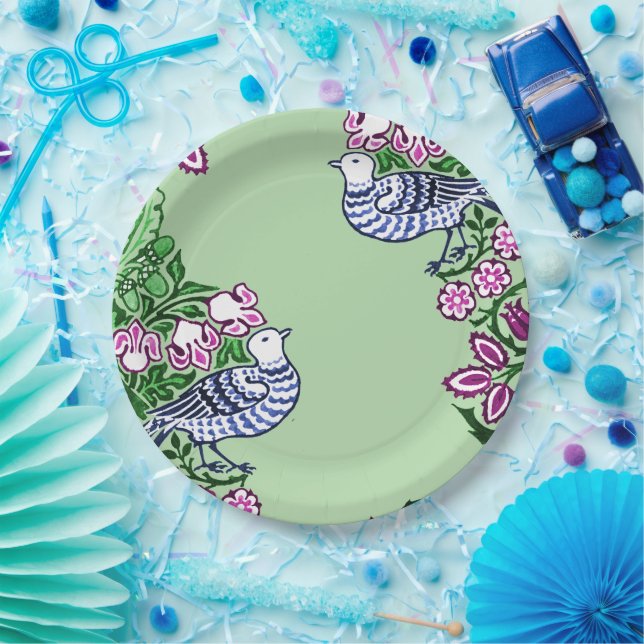 Folk Art Birds Blume Acorns Pappteller (Party)