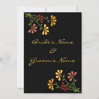 Folk Art Blume Hochzeit Einladung