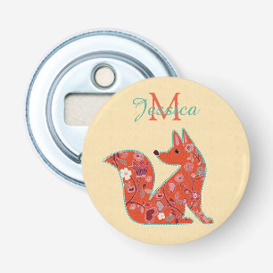 Folk Art Blume Muster Fox Personalisiert Flaschenöffner