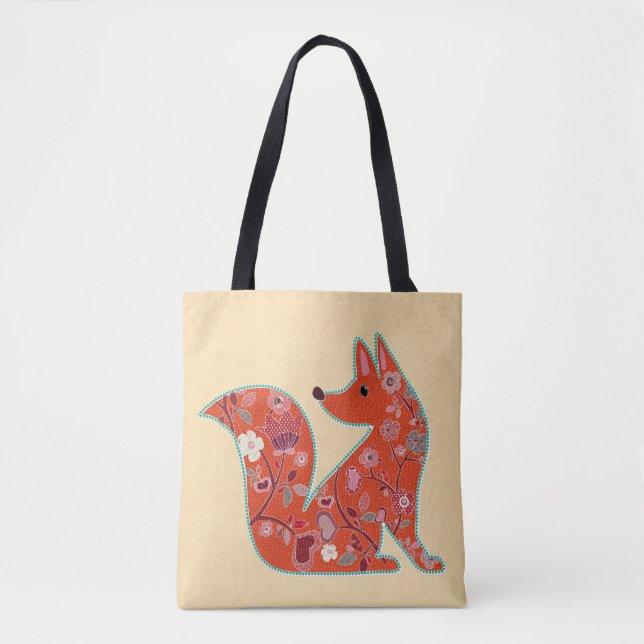 Folk Art Blume Pattern Fox (Vorderseite)