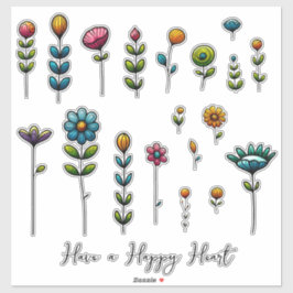 Folk Art Blume & Sprichwort (14 Zoll: Größen 1,3 b Aufkleber