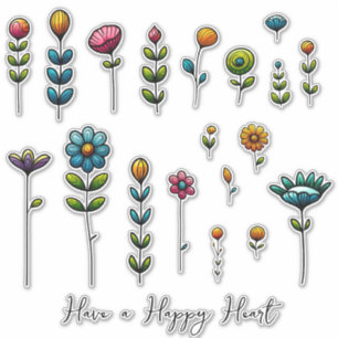 Folk Art Blume & Sprichwort (14 Zoll: Größen 1,3 b Aufkleber