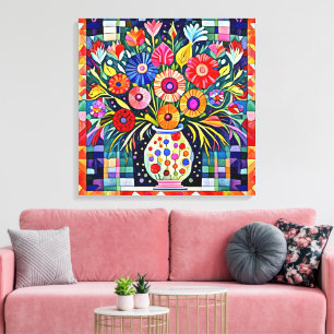 Folk Art Bouquet Leinwand Art Collection