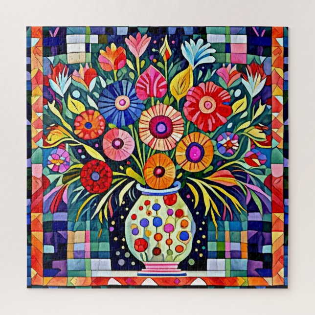 Folk Art Bouquet Puzzle (Vertikal)